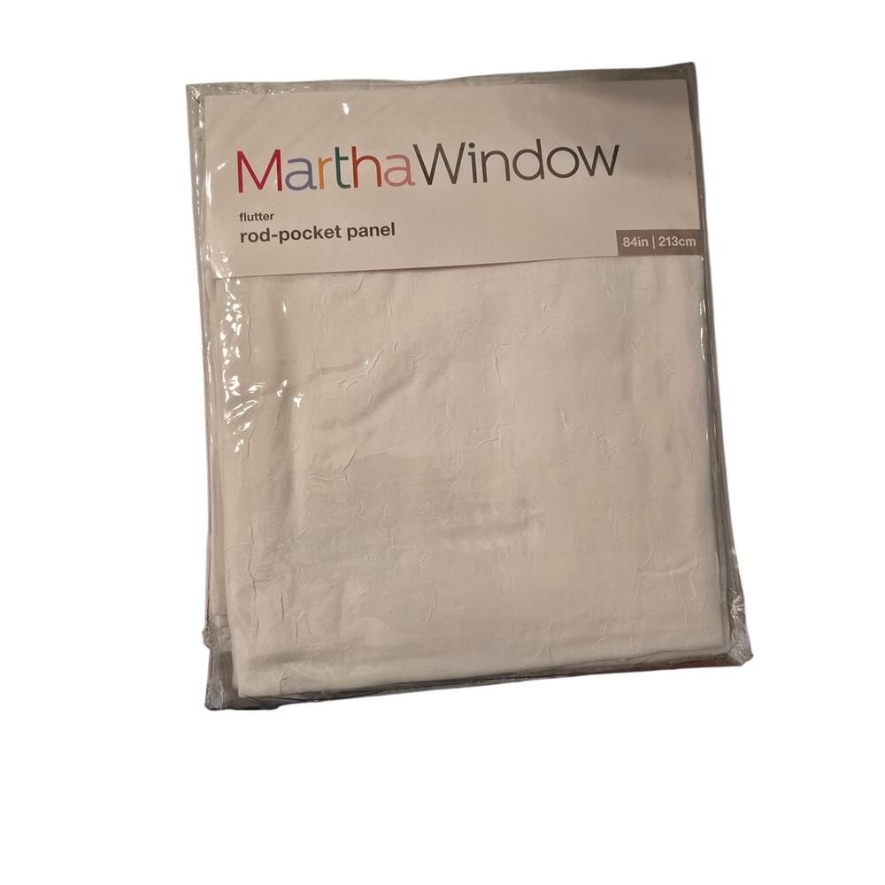 NIP Martha Stewart Martha Window Flutter Rod-Pocket Panel 84" Cool White